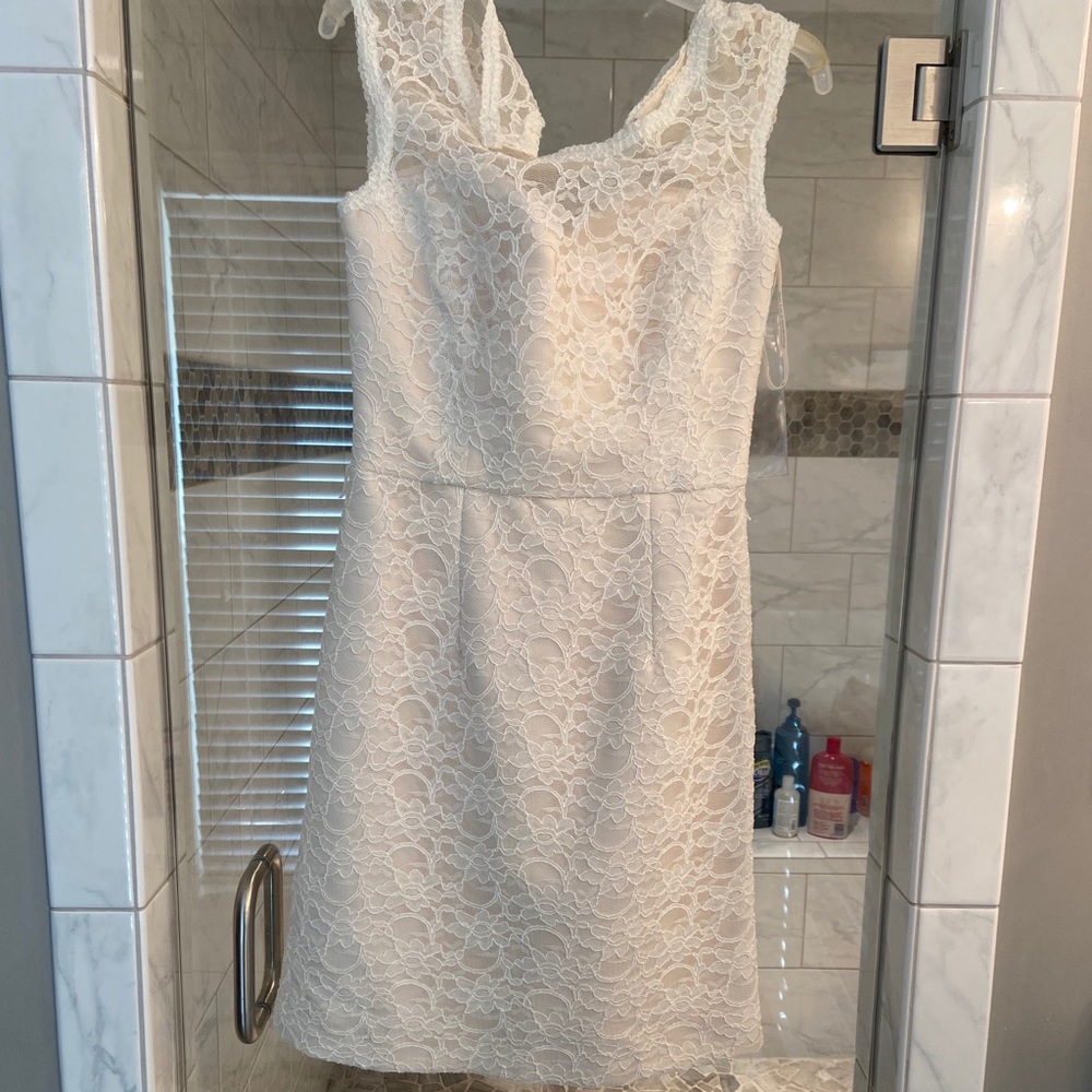 Mori Lee Cream Lace Dress NWOT Size 10
